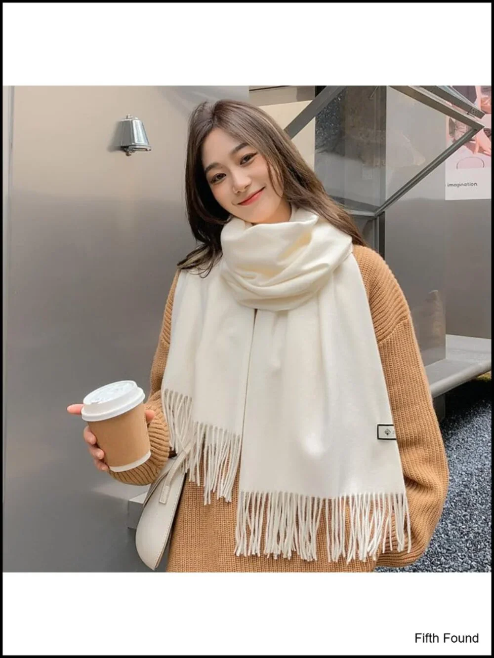 Oversized Blanket Scarf Acrylic Viscose Tassel Winter Wrap Shawl